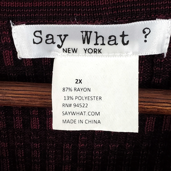 Say What? Purple and Black Halter Tank Size 2X - Picture 9 of 9